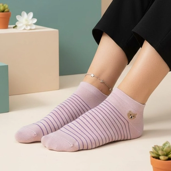 جوراب نیم ساق خرسی راه راه 7006 روما